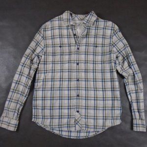 Horny Toad Size S Small Button Up Front Tartan Plaid Long Sleeve Organic Cotton